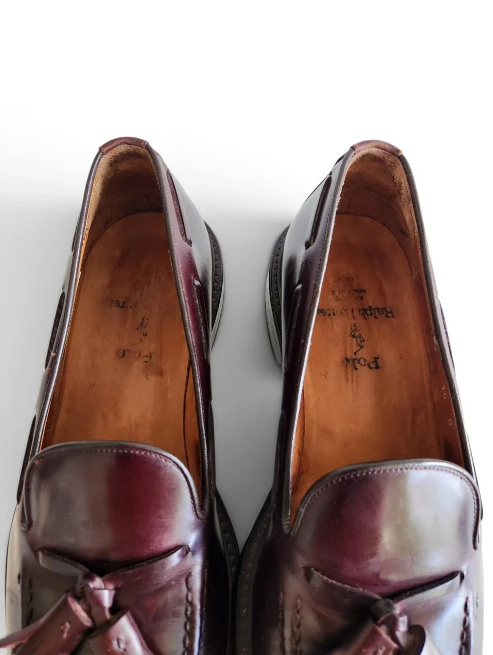 Polo Ralph Lauren Maestra Tassel Calfskin Loafer Sz 10 Cordovan Made in Italy